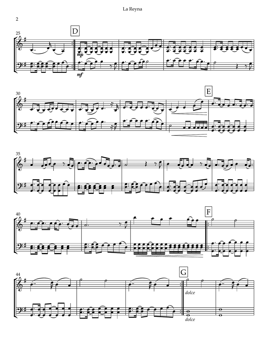La Reyna La Reyna String Duet scores gallery preview page 2