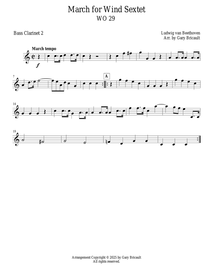 March for Wind Sextet - WO 29 Woodwind Ensemble scores gallery preview page 4