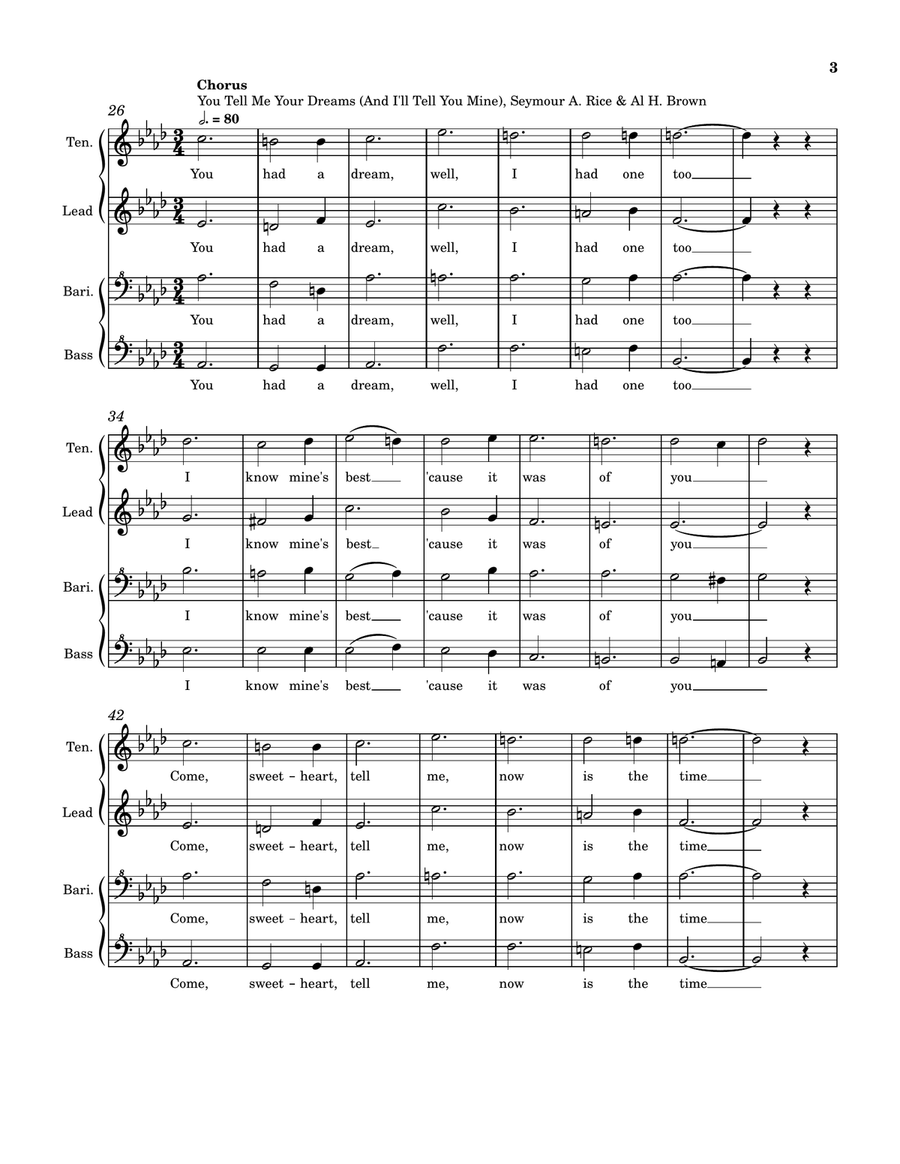 Medley: Mister Sandman with Dream A Little Dream Of Me, You Make My Dreams, Dream On, and I Have ... SSAA scores gallery preview page 3