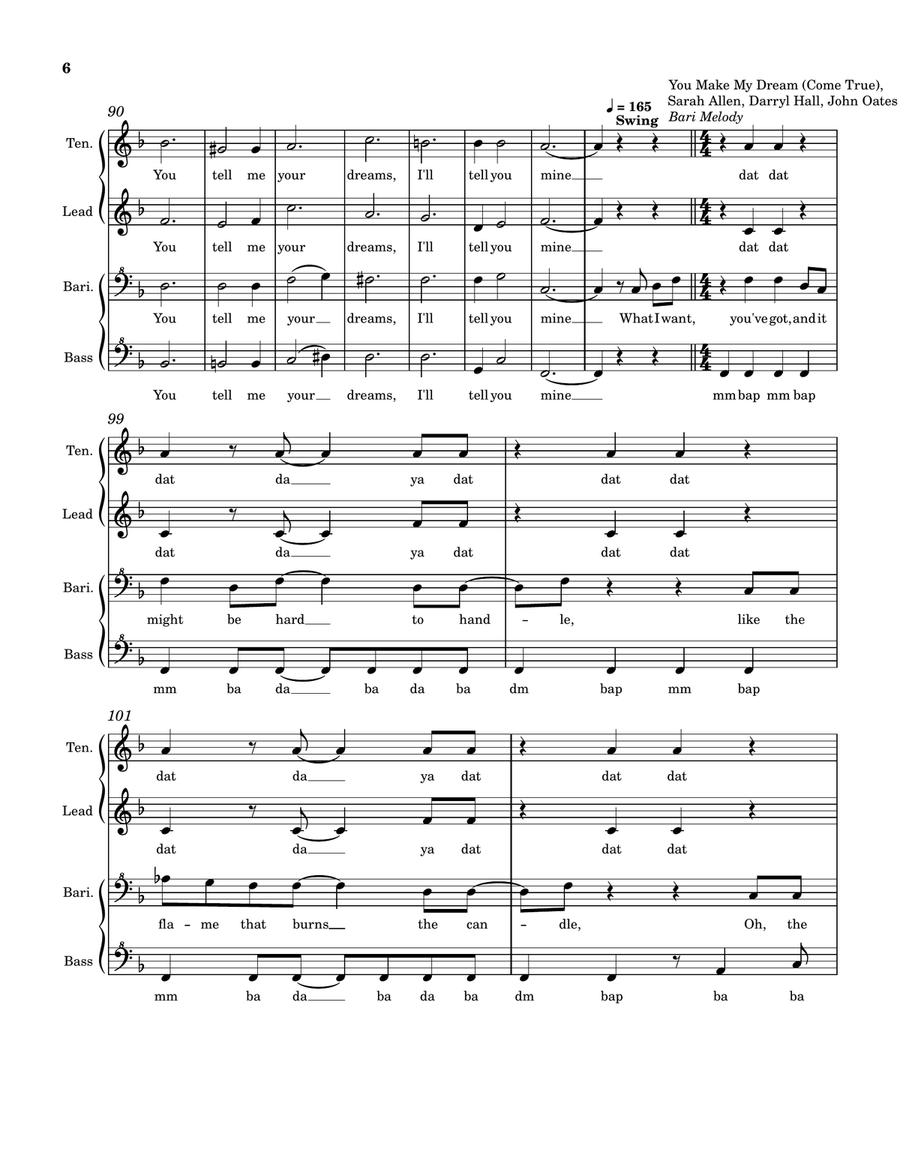Medley: Mister Sandman with Dream A Little Dream Of Me, You Make My Dreams, Dream On, and I Have ... SSAA scores gallery preview page 6