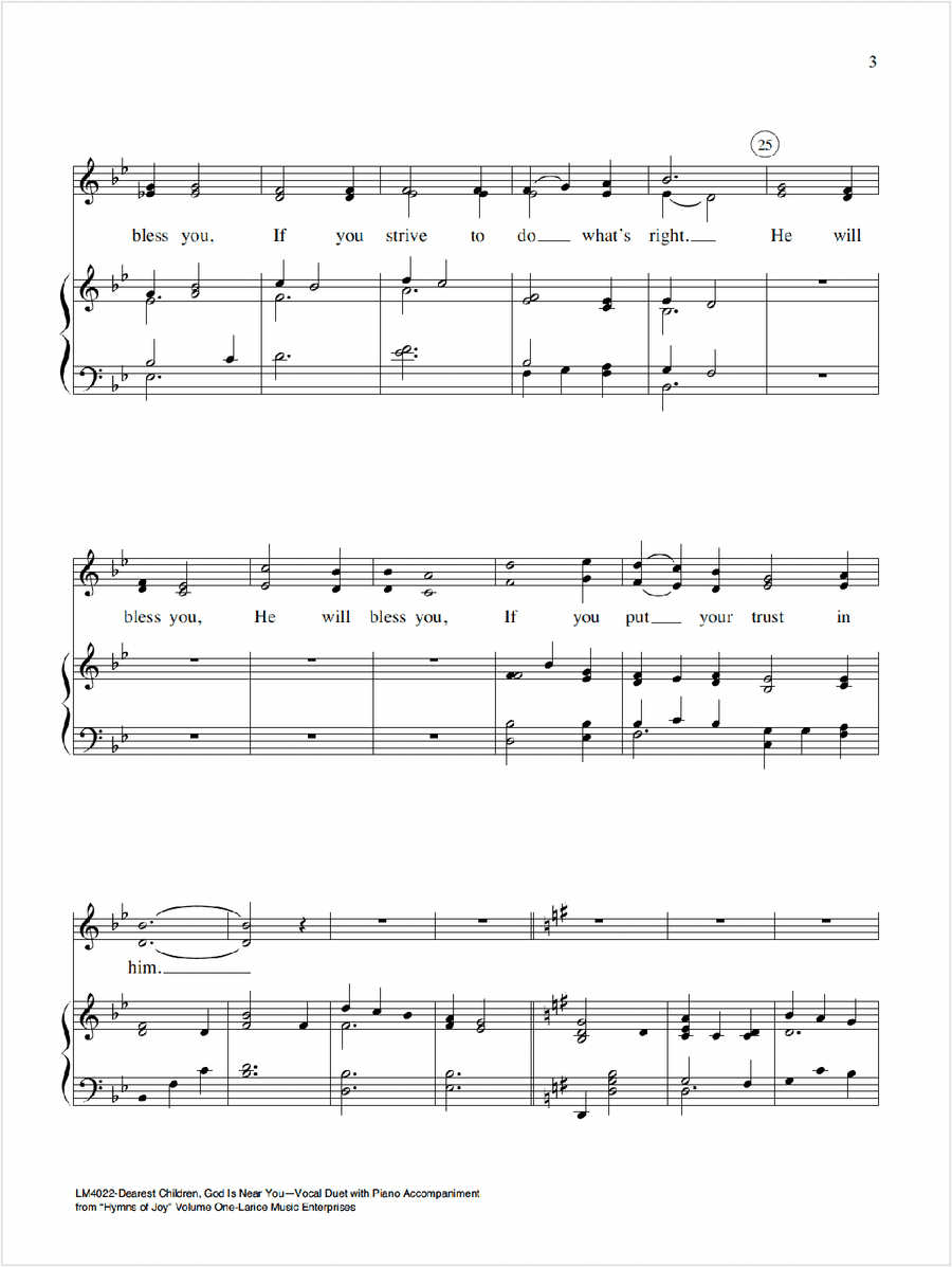Dearest Children God Is Near You - Vocal Duet Piano scores gallery preview page 2