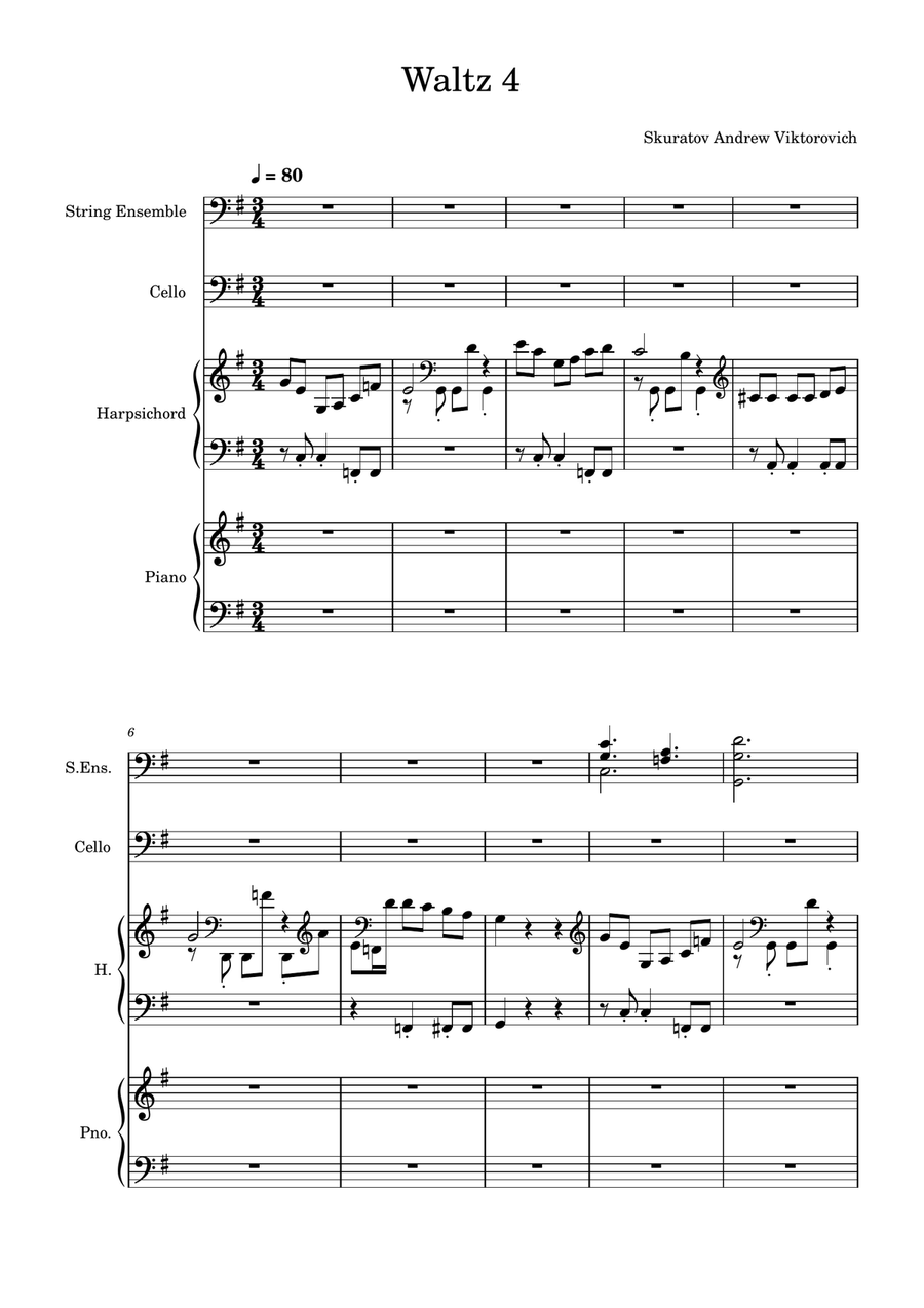Waltz 4 Waltz 4 Full Orchestra scores gallery preview page 1