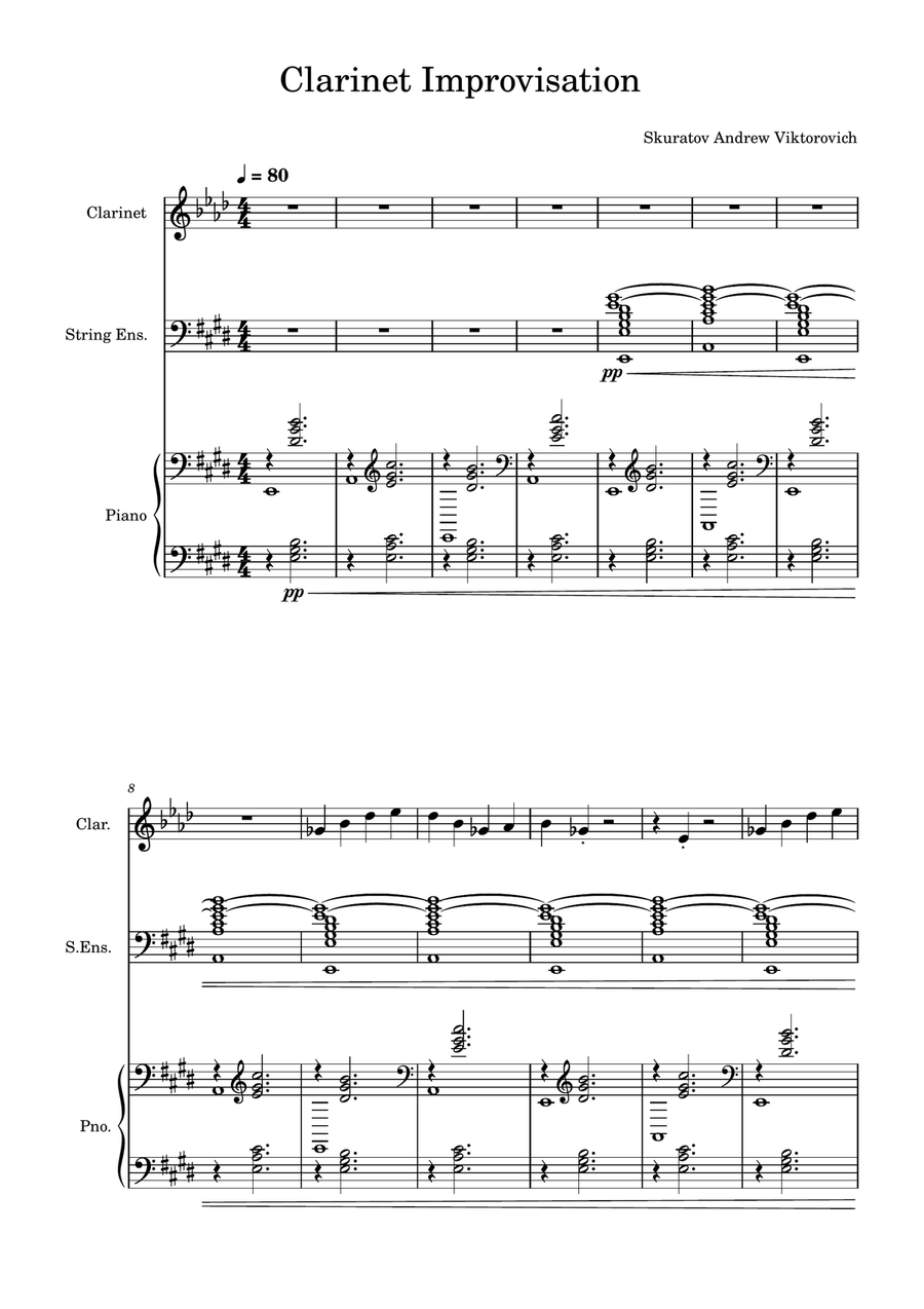 Clarinet Improvisation Clarinet Improvisation Full Orchestra scores gallery preview page 1