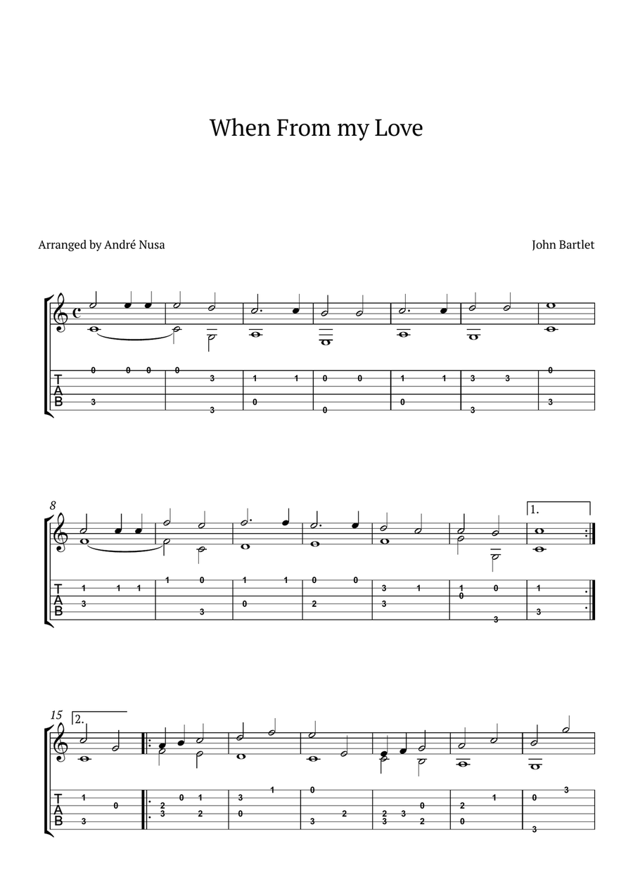 When From My Love Classical Guitar scores gallery preview page 1