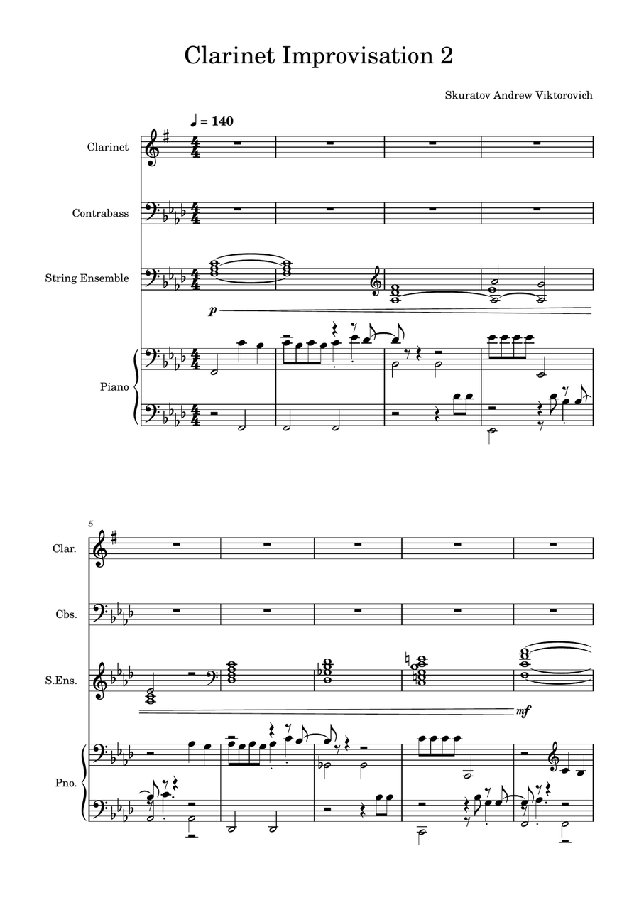 Clarinet Improvisation 2 Clarinet Improvisation 2 Full Orchestra scores gallery preview page 1