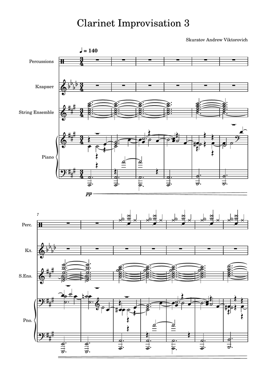 Clarinet Improvisation 3 Clarinet Improvisation 3 Full Orchestra scores gallery preview page 1