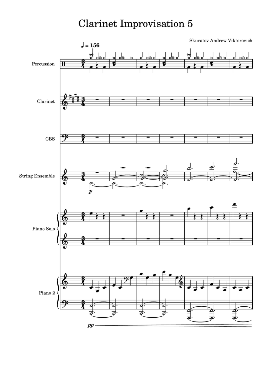 Clarinet Improvisation 5 Clarinet Improvisation 5 Full Orchestra scores gallery preview page 1