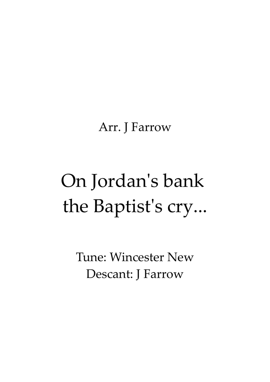 Wincester New Descant: On Jordan's bank the Baptist's cry... 4-Part scores gallery preview page 1