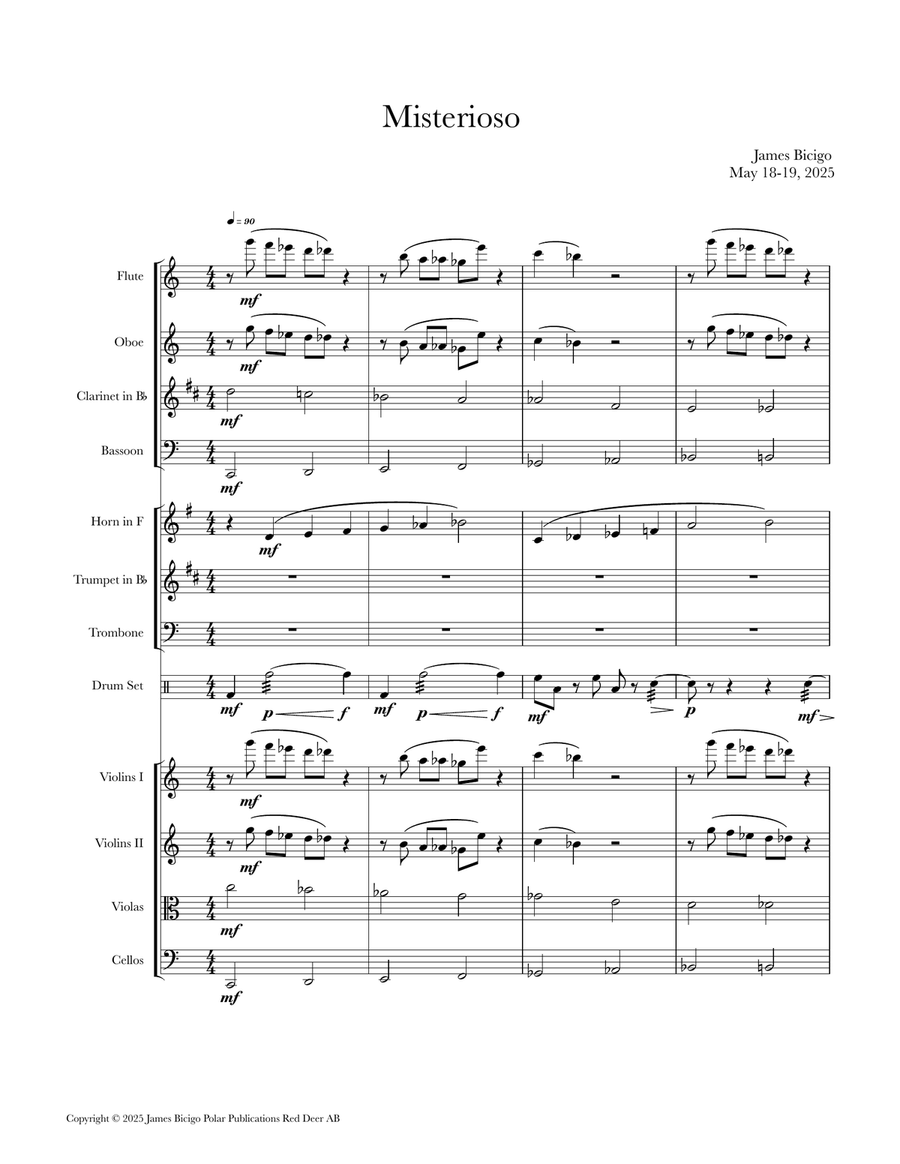 Misterioso Misterioso Chamber Music scores gallery preview page 1