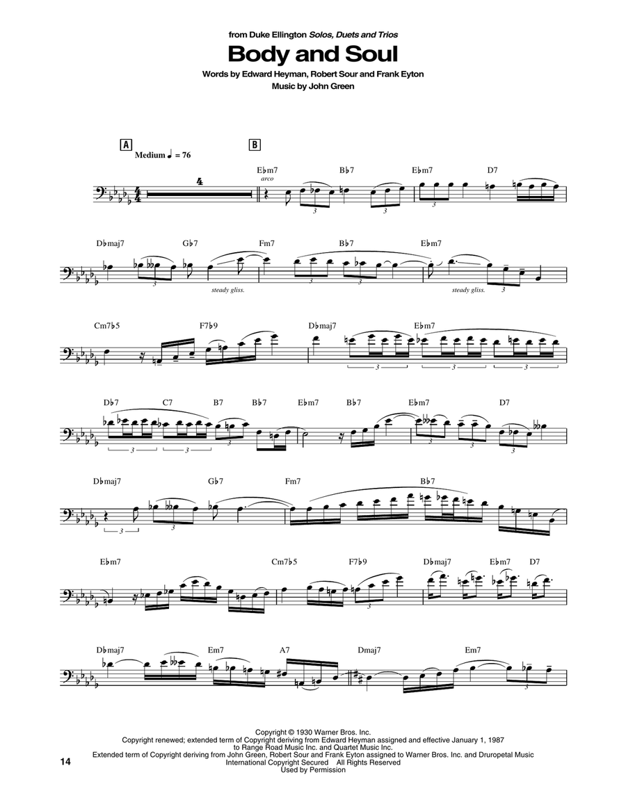 Body And Soul Body And Soul Bass Voice scores gallery preview page 1