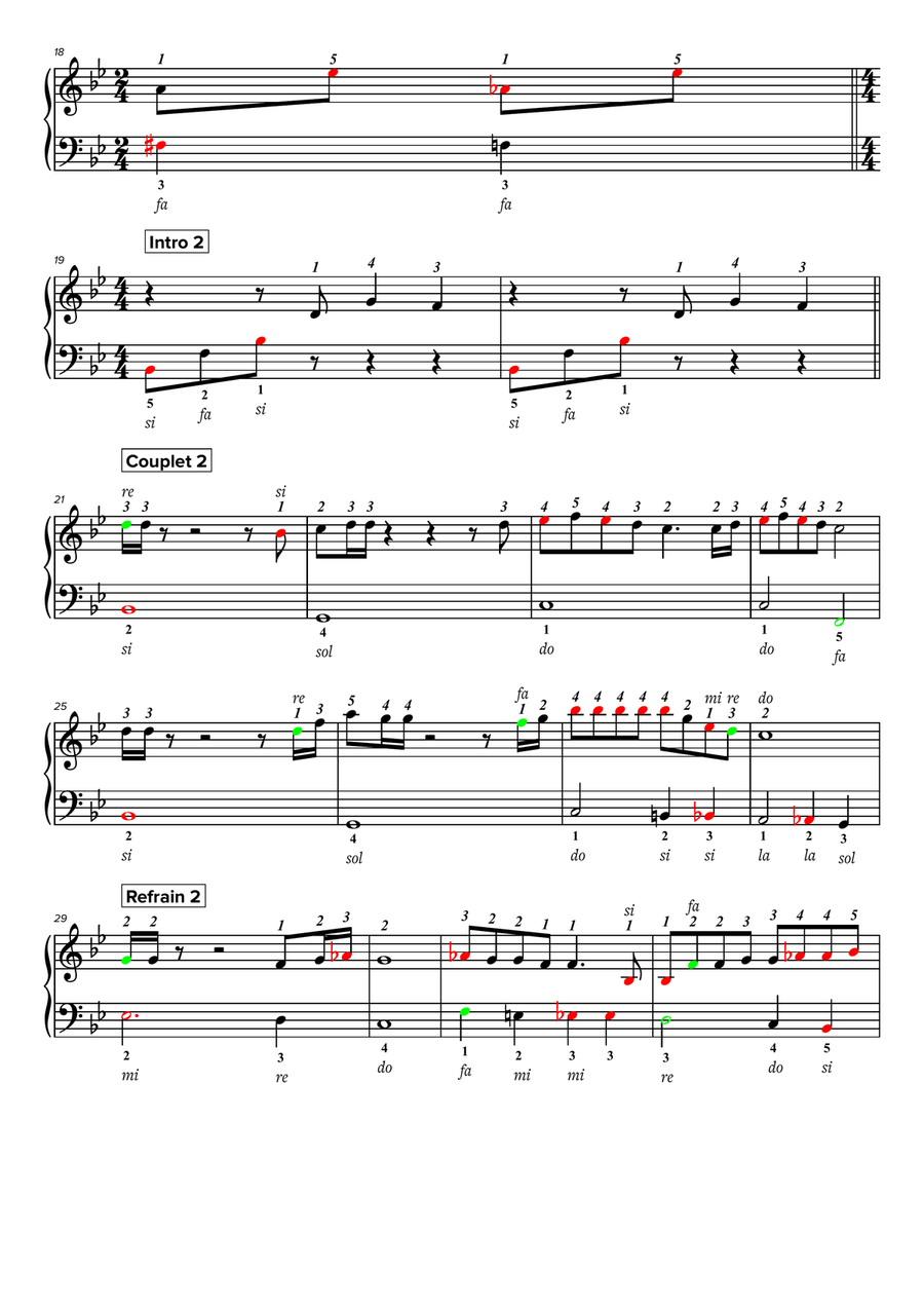 Bohemian rhapsody niveau 1 Easy Piano scores gallery preview page 2