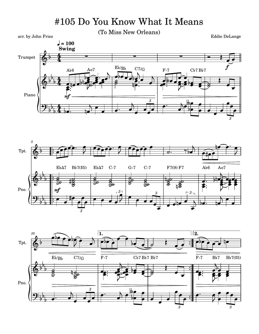 Do You Know What It Means To Miss New Orleans Trumpet Solo scores gallery preview page 1