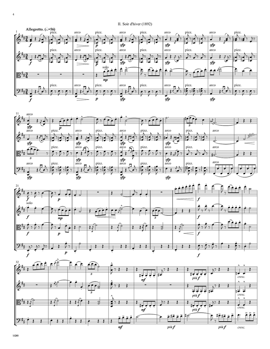Two Songs by Augusta Holmès String Quartet scores gallery preview page 4