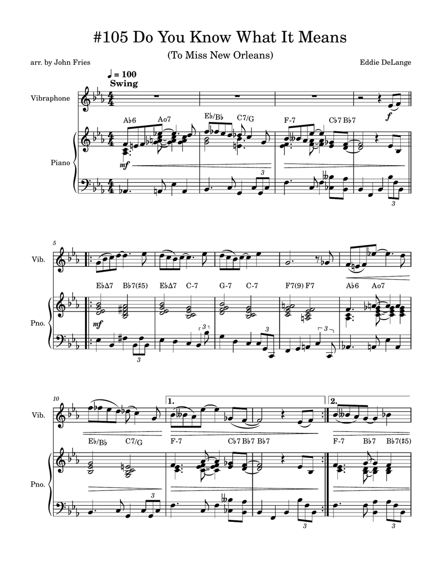 Do You Know What It Means To Miss New Orleans Vibraphone scores gallery preview page 1