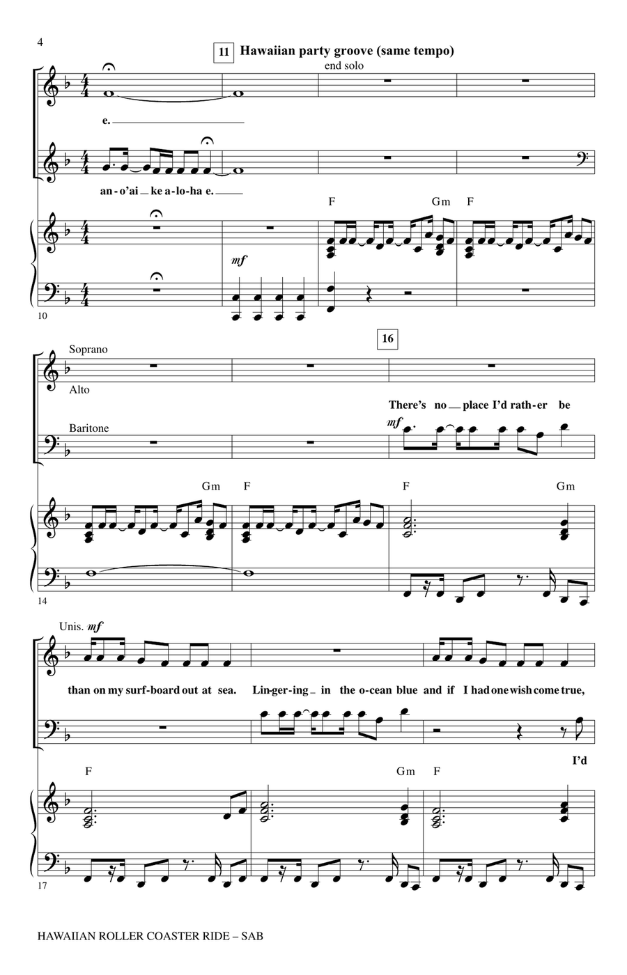 Hawaiian Roller Coaster Ride (from Lily & Stitch) (arr. Mac Huff) 3-Part scores gallery preview page 2