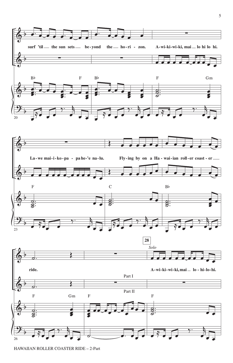 Hawaiian Roller Coaster Ride (from Lily & Stitch) (arr. Mac Huff) 2-Part scores gallery preview page 3