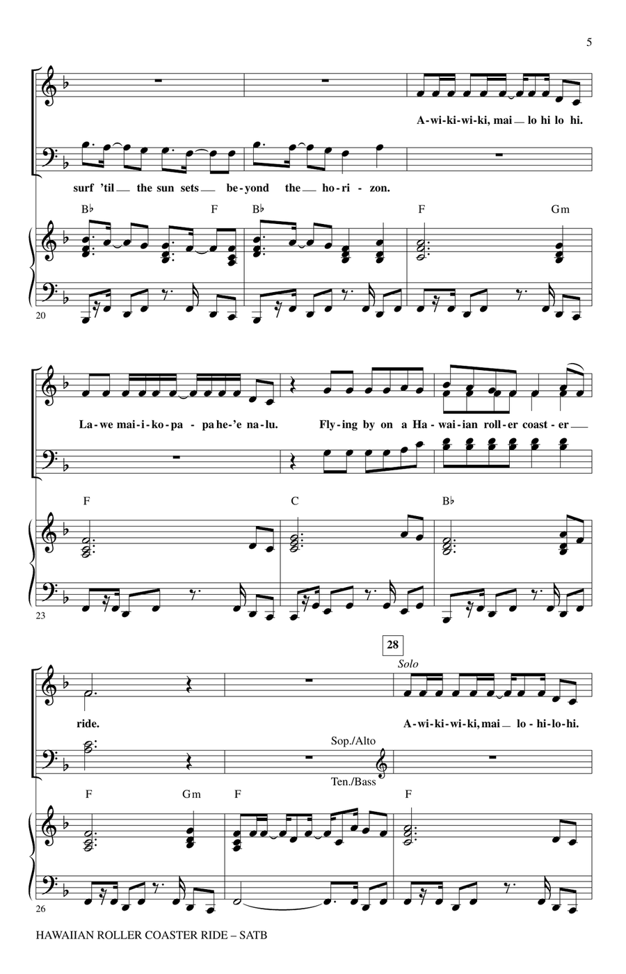 Hawaiian Roller Coaster Ride (from Lily & Stitch) (arr. Mac Huff) 4-Part scores gallery preview page 3