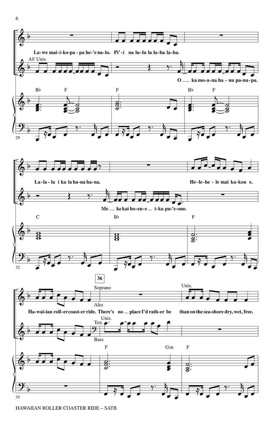 Hawaiian Roller Coaster Ride (from Lily & Stitch) (arr. Mac Huff) 4-Part scores gallery preview page 4