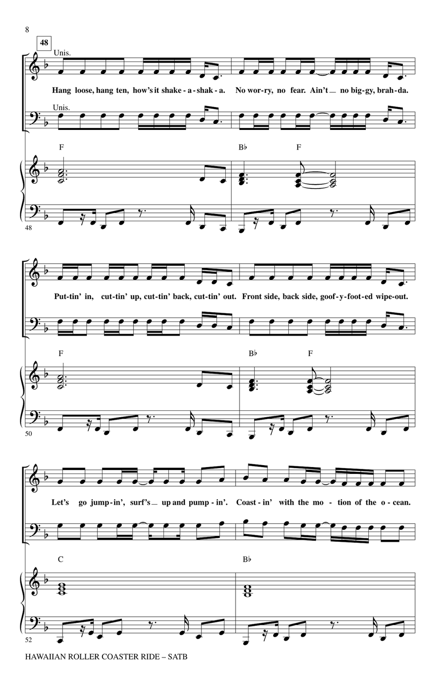 Hawaiian Roller Coaster Ride (from Lily & Stitch) (arr. Mac Huff) 4-Part scores gallery preview page 6