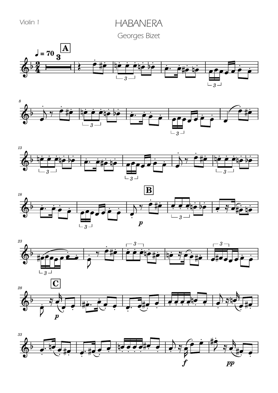 Habanera from Carmen - String Trio String Trio scores gallery preview page 4