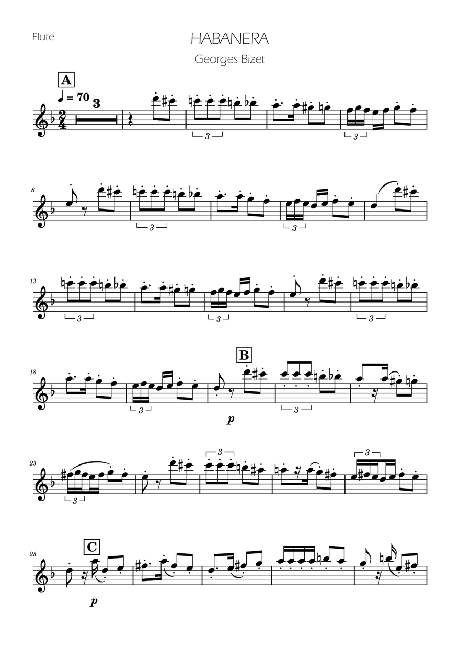 Habanera from Carmen - Woodwind Trio Woodwind Trio scores gallery preview page 4
