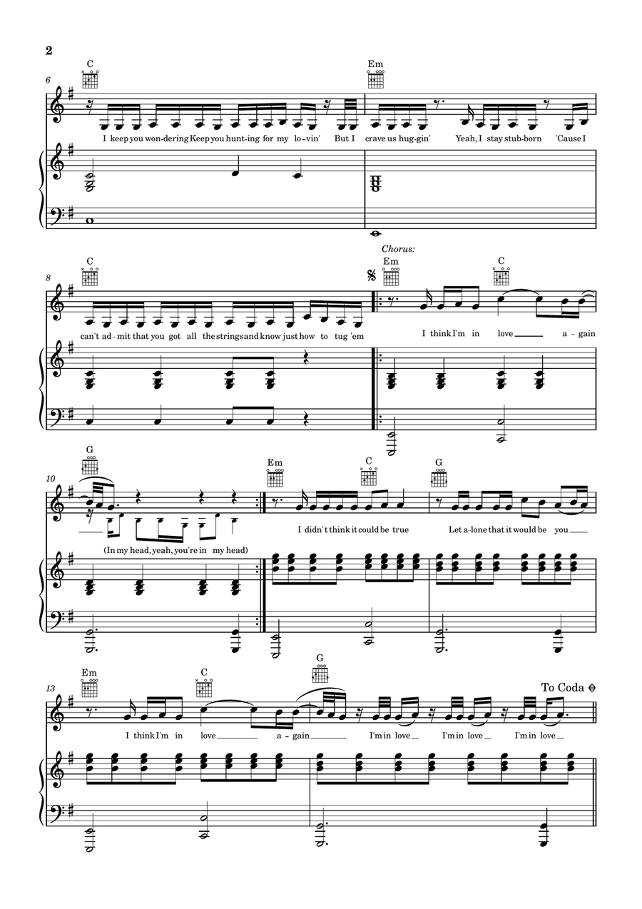 I Think I'm In Love I Think I'm In Love Piano, Vocal scores gallery preview page 2