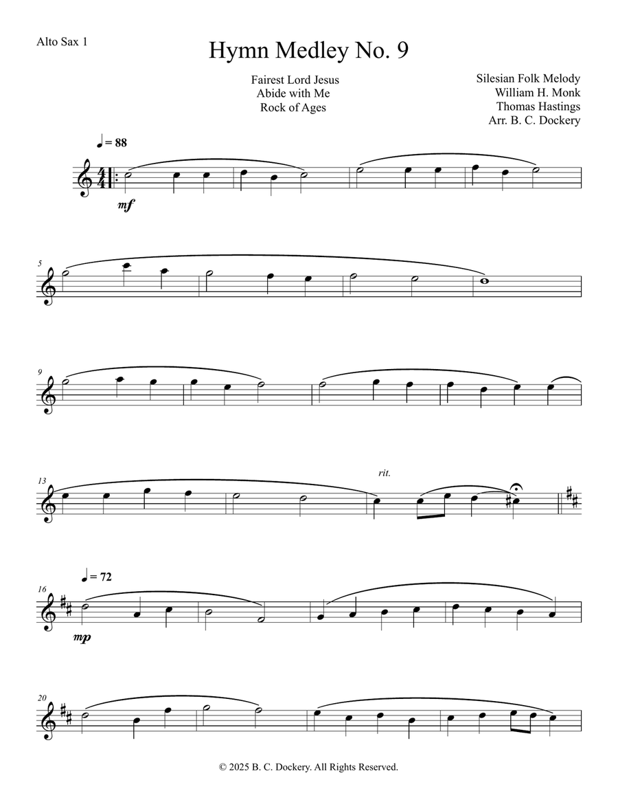 Hymn Medley No. 9 (Alto Sax Duet) Woodwind Duet scores gallery preview page 4