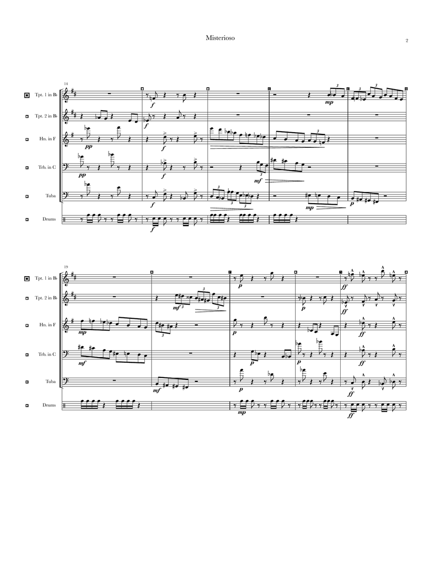 Misterioso Misterioso Brass Quintet scores gallery preview page 2
