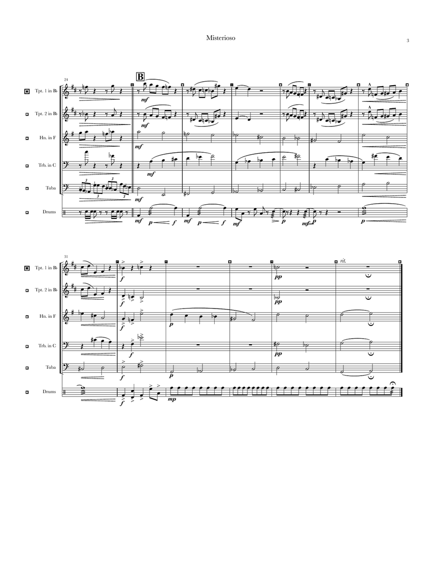 Misterioso Misterioso Brass Quintet scores gallery preview page 3