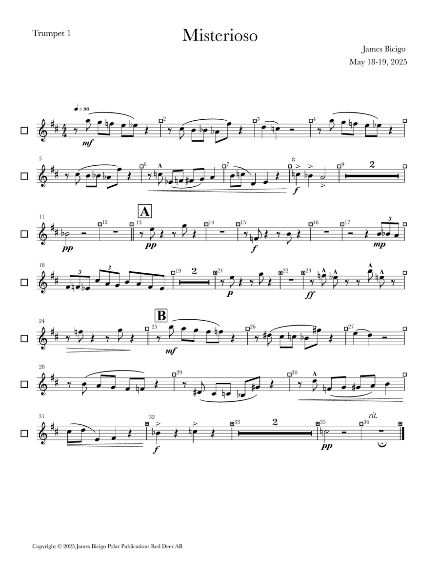 Misterioso Misterioso Brass Quintet scores gallery preview page 4