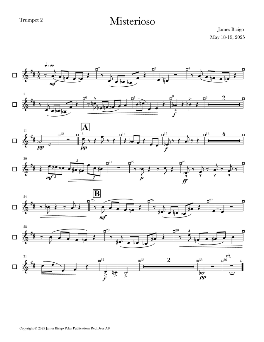 Misterioso Misterioso Brass Quintet scores gallery preview page 5