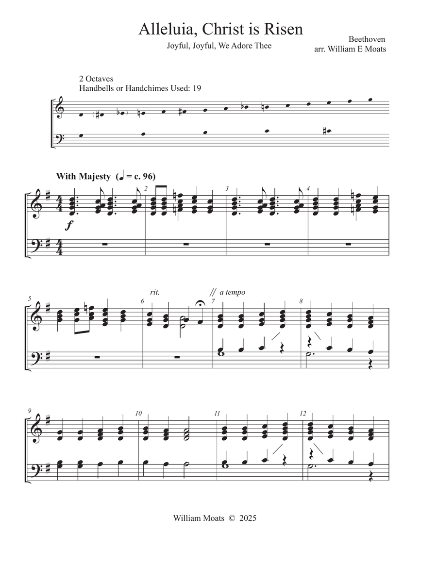 ALLELUIA, CHRIST IS RISEN Handbell Choir scores gallery preview page 2