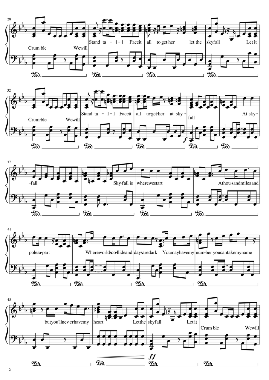 Skyfall Skyfall Piano Solo scores gallery preview page 2
