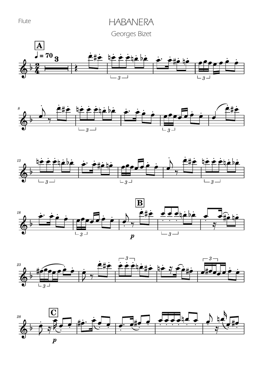 Habanera from Carmen - Woodwind Quartet Woodwind Quartet scores gallery preview page 5