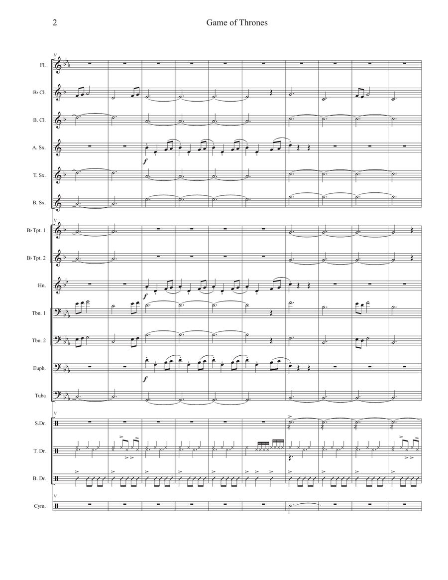 Game Of Thrones Game Of Thrones Marching Band scores gallery preview page 2