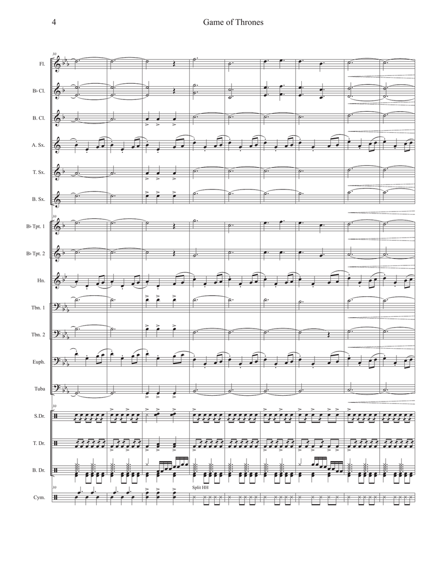 Game Of Thrones Game Of Thrones Marching Band scores gallery preview page 4