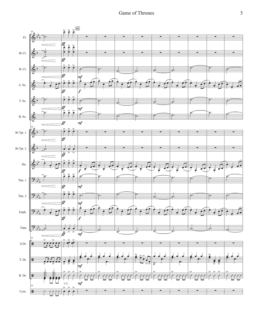 Game Of Thrones Game Of Thrones Marching Band scores gallery preview page 5