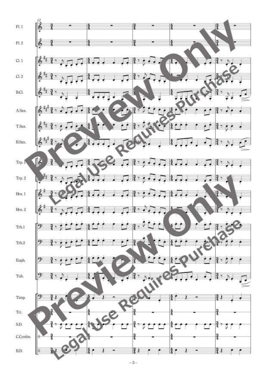 A Miniature Town for Wind Band Concert Band scores gallery preview page 4