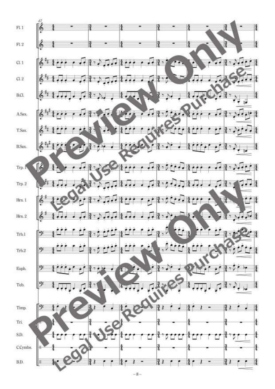 A Miniature Town for Wind Band Concert Band scores gallery preview page 9