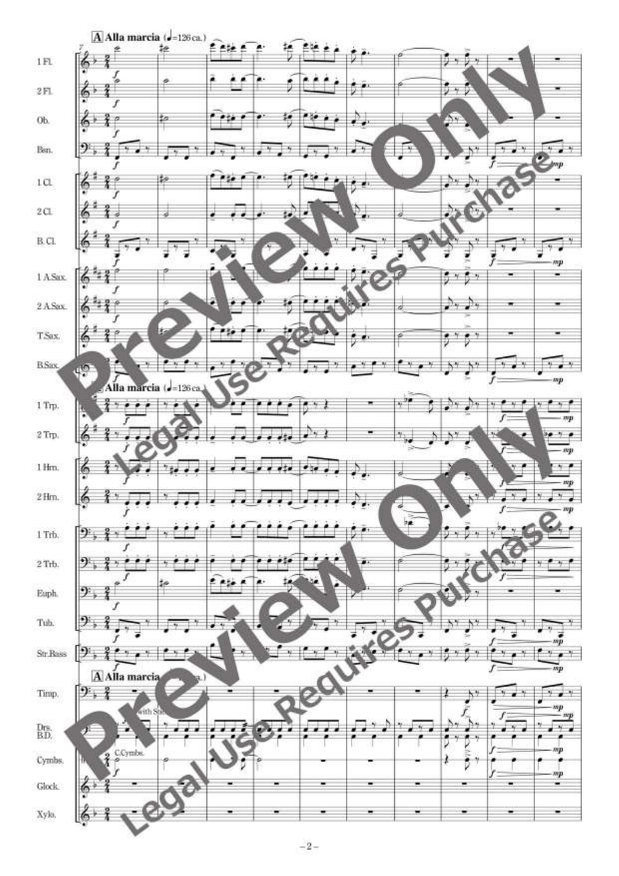 American Riverside Medley for Wind Band Concert Band scores gallery preview page 3