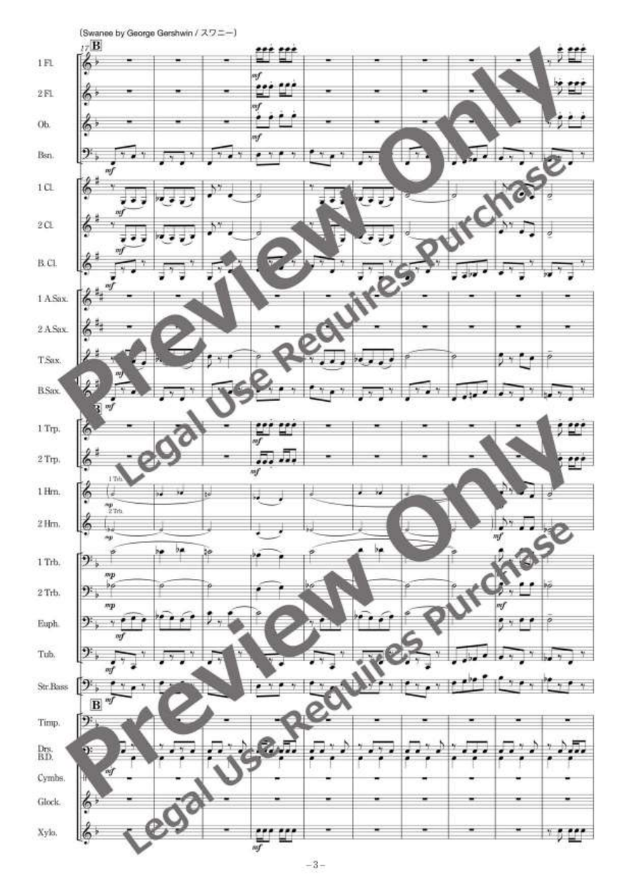 American Riverside Medley for Wind Band Concert Band scores gallery preview page 4