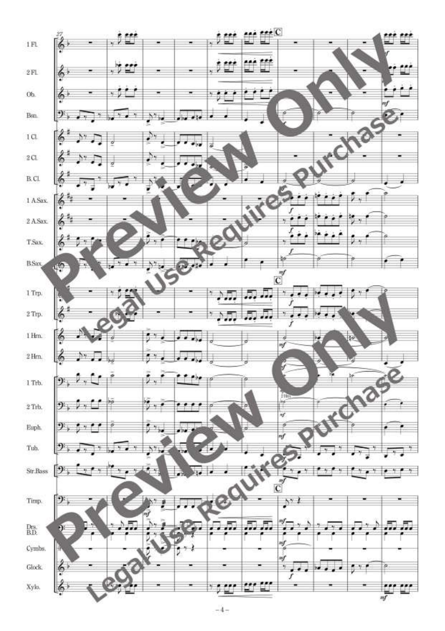 American Riverside Medley for Wind Band Concert Band scores gallery preview page 5