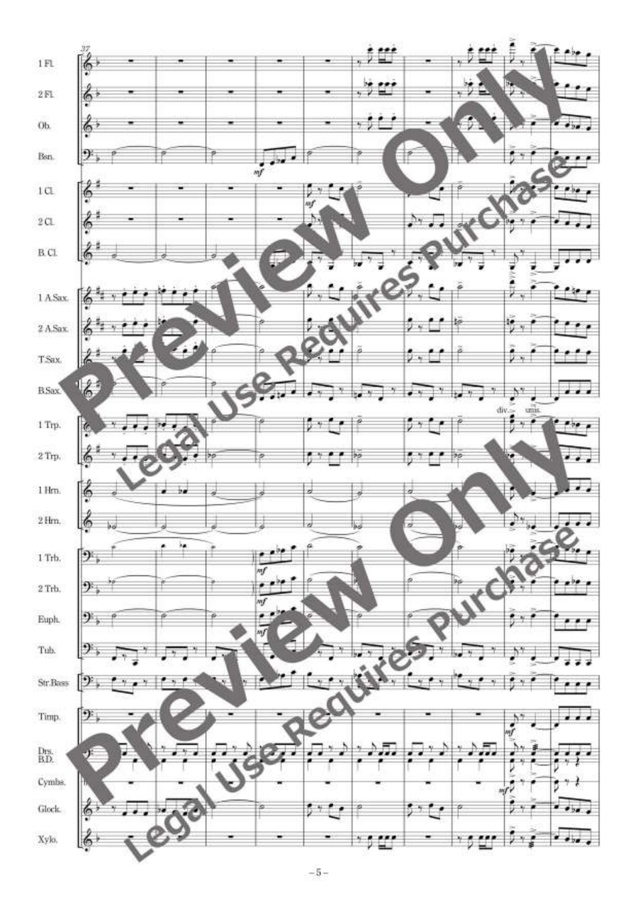 American Riverside Medley for Wind Band Concert Band scores gallery preview page 6