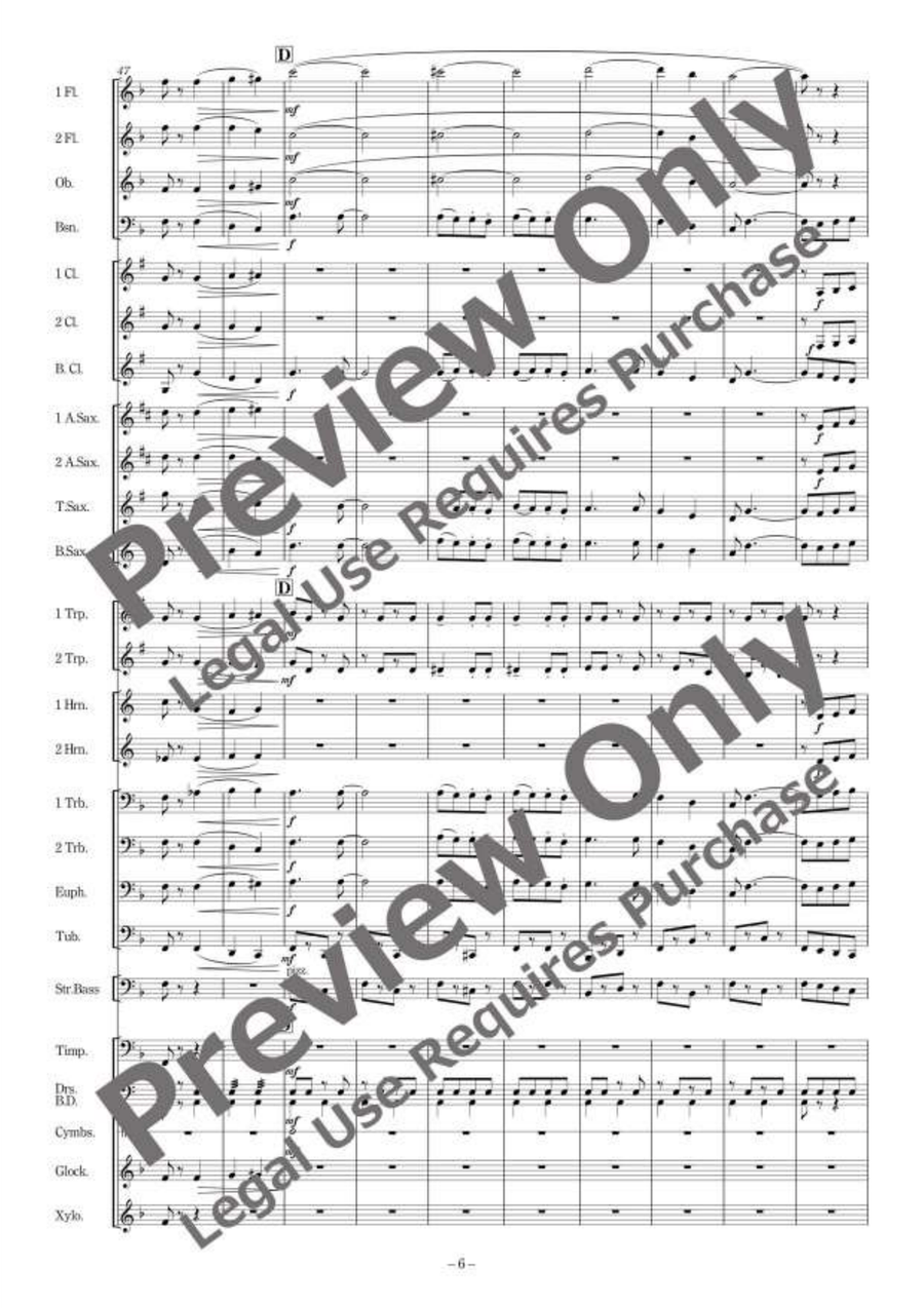 American Riverside Medley for Wind Band Concert Band scores gallery preview page 7