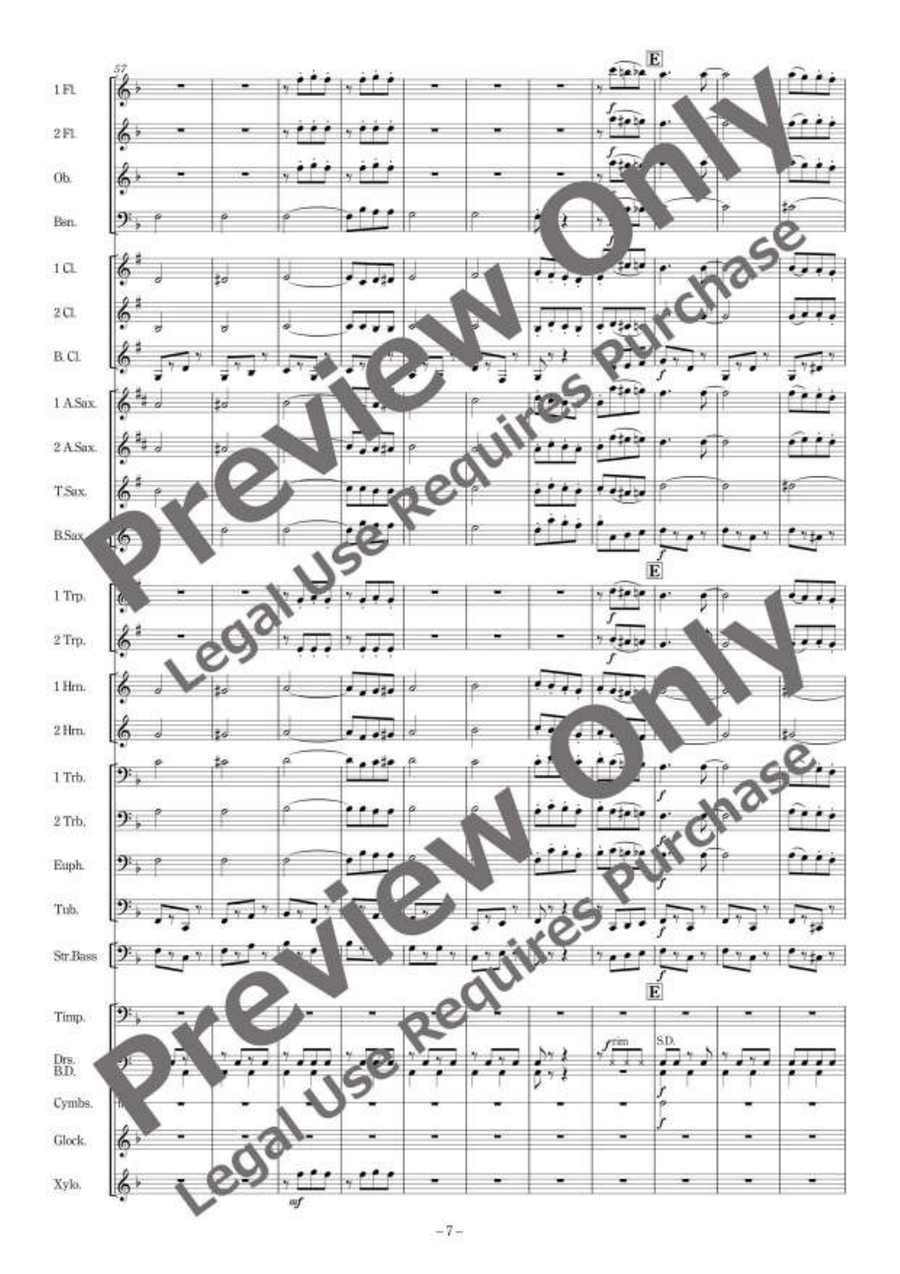 American Riverside Medley for Wind Band Concert Band scores gallery preview page 8