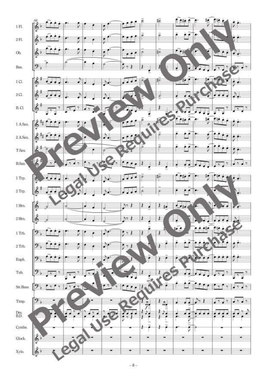 American Riverside Medley for Wind Band Concert Band scores gallery preview page 9