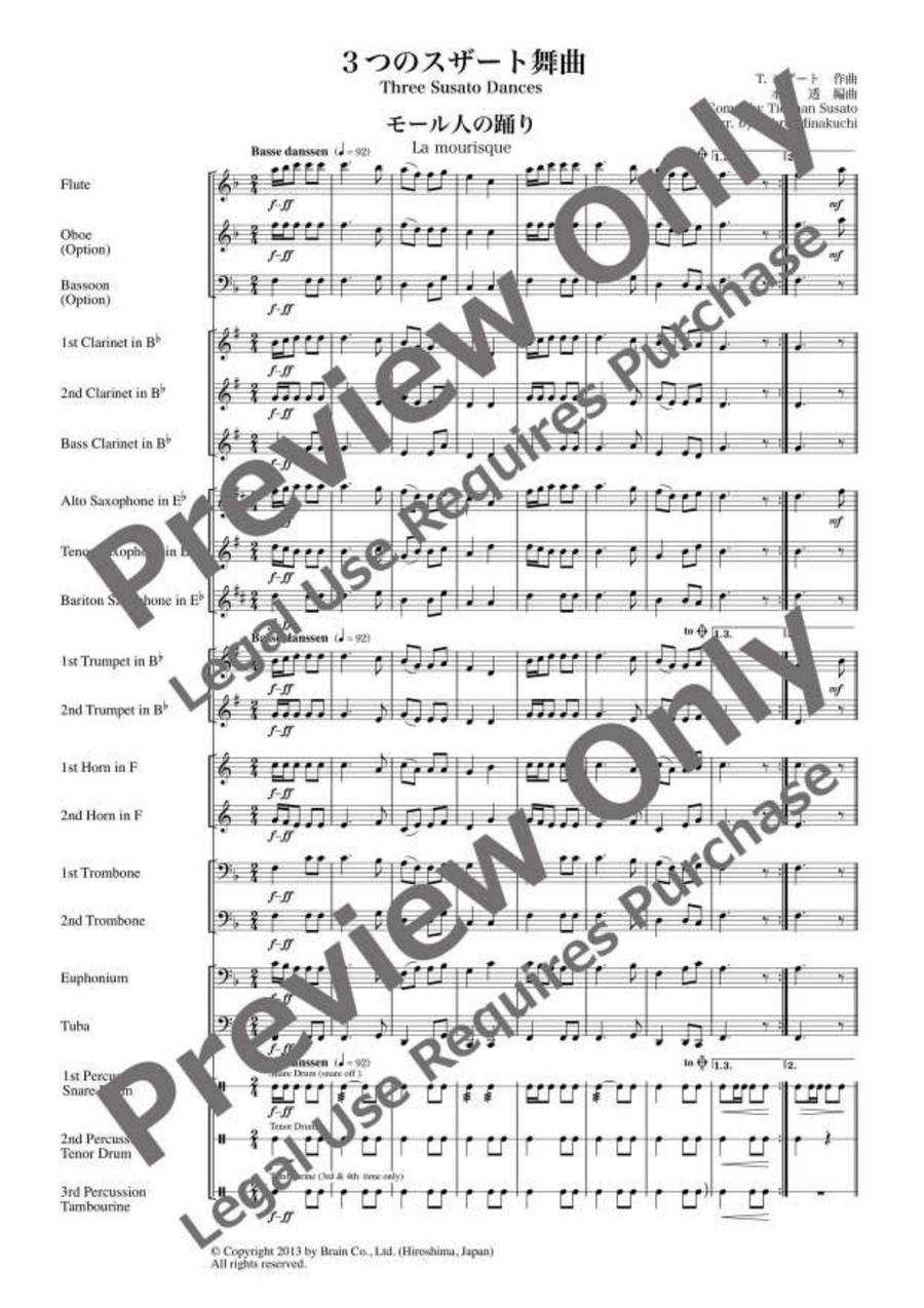 Three Susato Dances Three Susato Dances Concert Band scores gallery preview page 2
