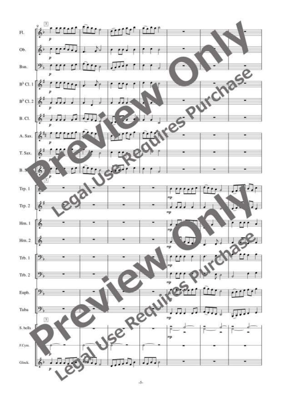 Three Susato Dances Three Susato Dances Concert Band scores gallery preview page 6