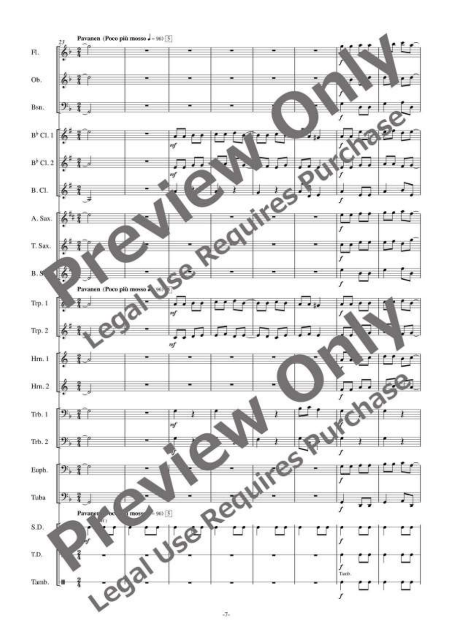 Three Susato Dances Three Susato Dances Concert Band scores gallery preview page 8