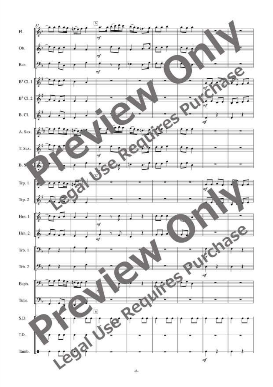 Three Susato Dances Three Susato Dances Concert Band scores gallery preview page 9